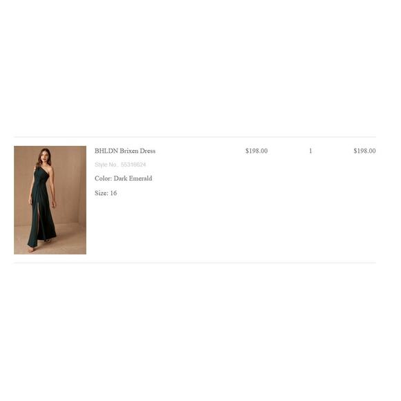 BHLDN Brixen Dress Dark Emerald - Size 16 - Picture 10 of 12